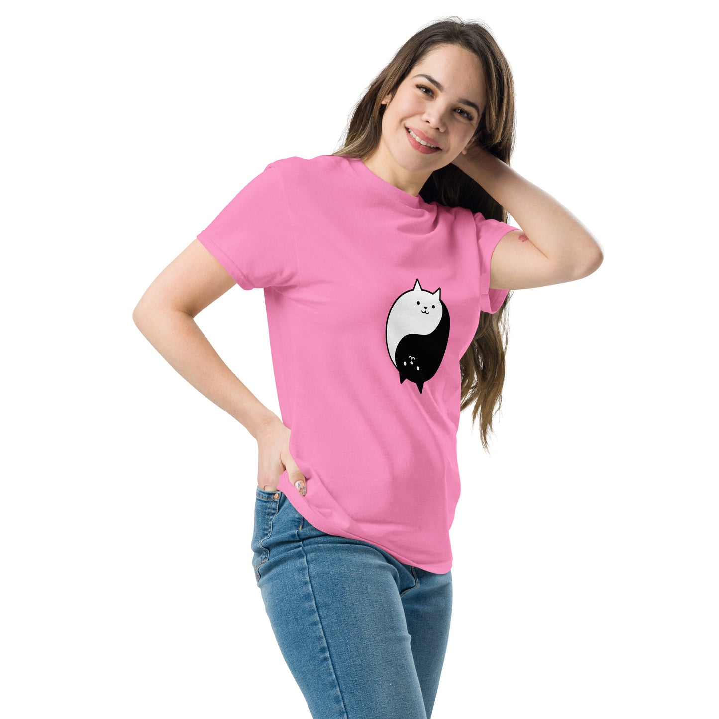 Ying yang cat classic tee short sleeves unisex t-shirt - SexyCoca