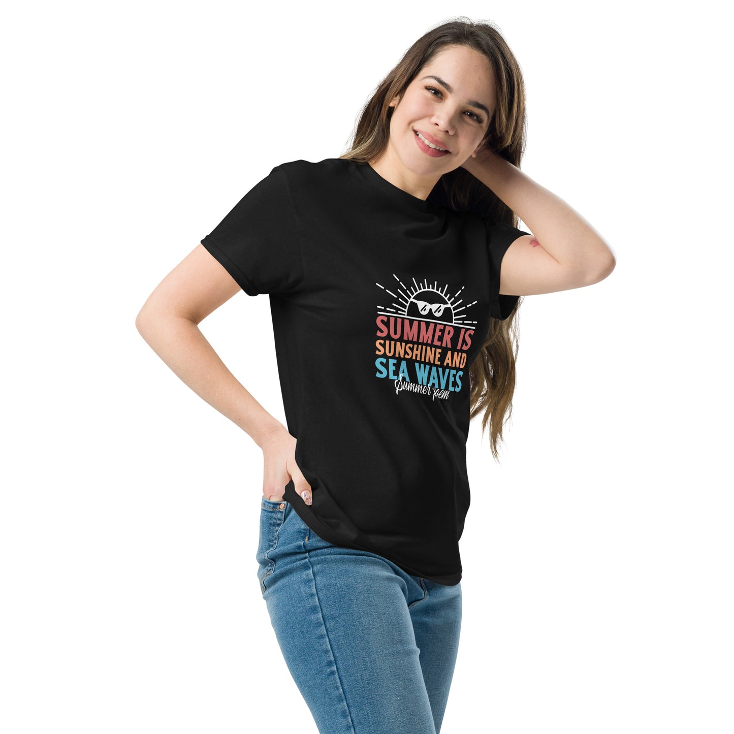 Sunshine and sea waves summer sun classic tee short sleeves unisex t-shirt - SexyCoca