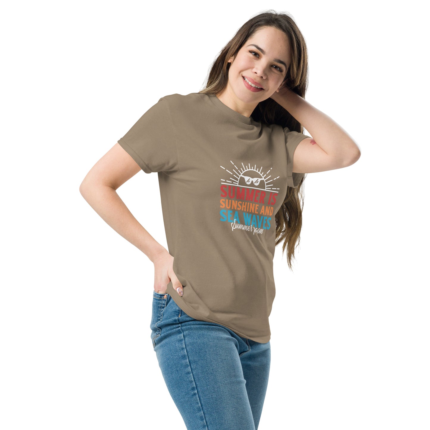 Sunshine and sea waves summer sun classic tee short sleeves unisex t-shirt - SexyCoca