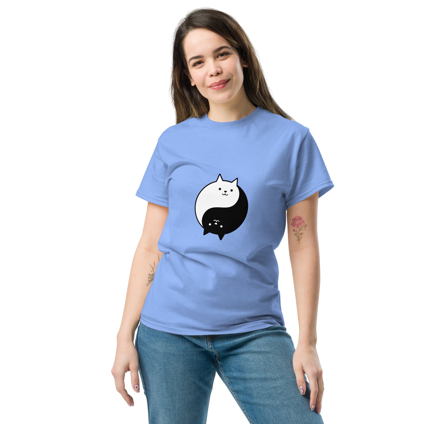 Ying yang cat classic tee short sleeves unisex t-shirt - SexyCoca