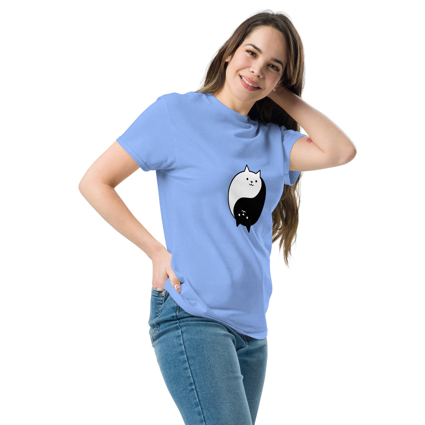 Ying yang cat classic tee short sleeves unisex t-shirt - SexyCoca