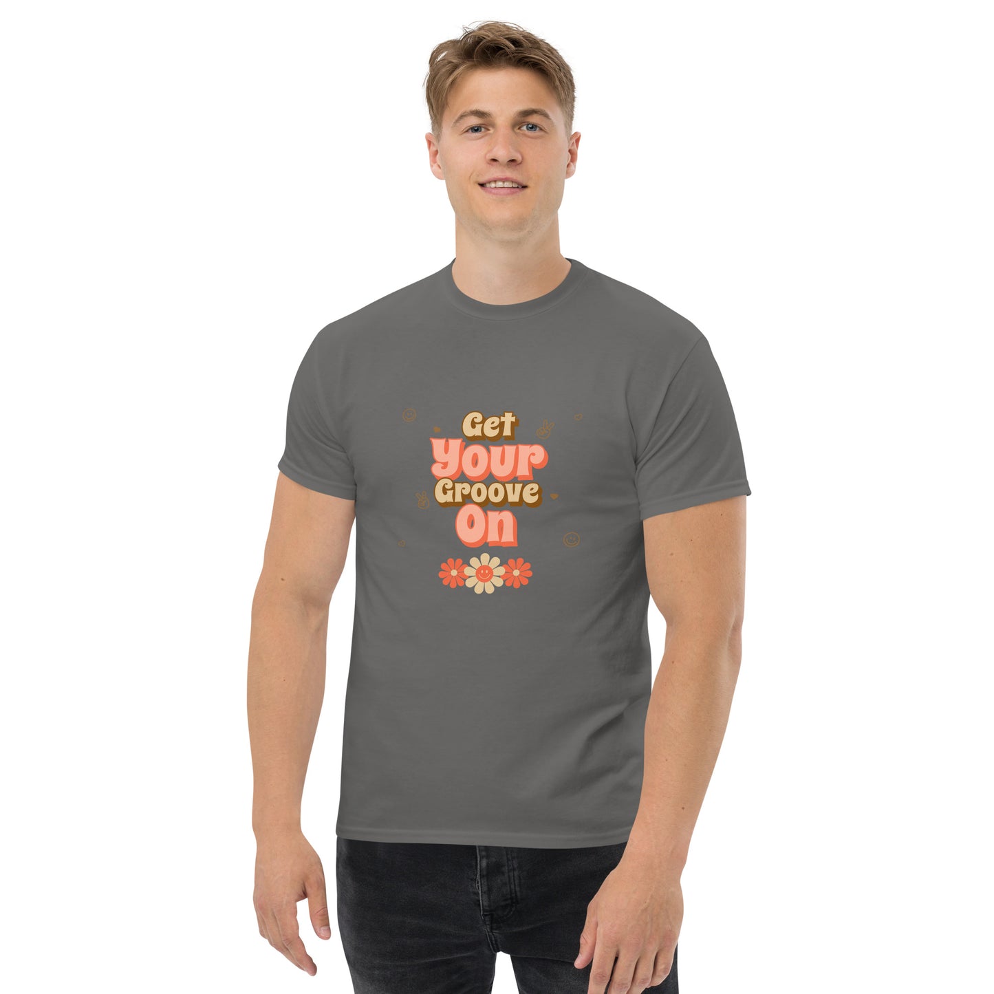Vintage retro groove flower classic tee short sleeves unisex t-shirt - SexyCoca