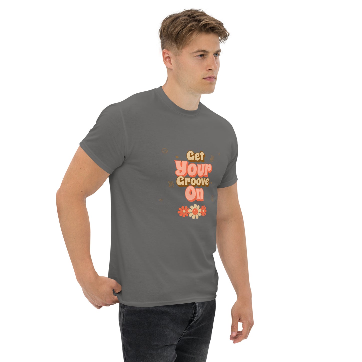 Vintage retro groove flower classic tee short sleeves unisex t-shirt - SexyCoca