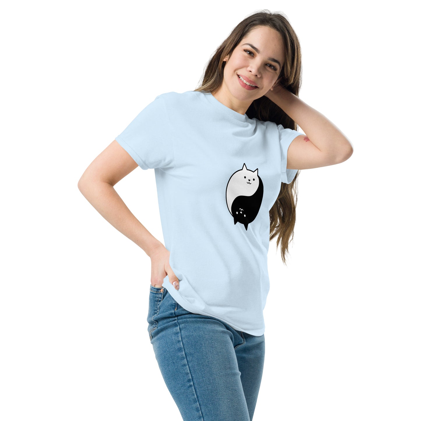 Ying yang cat classic tee short sleeves unisex t-shirt - SexyCoca