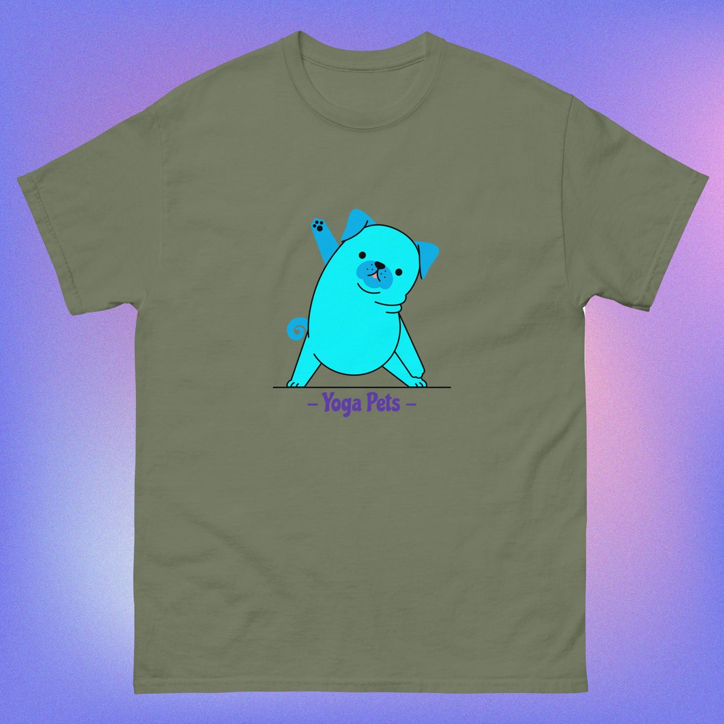 Yoga pets dancing dog classic tee short sleeves unisex t-shirt - SexyCoca