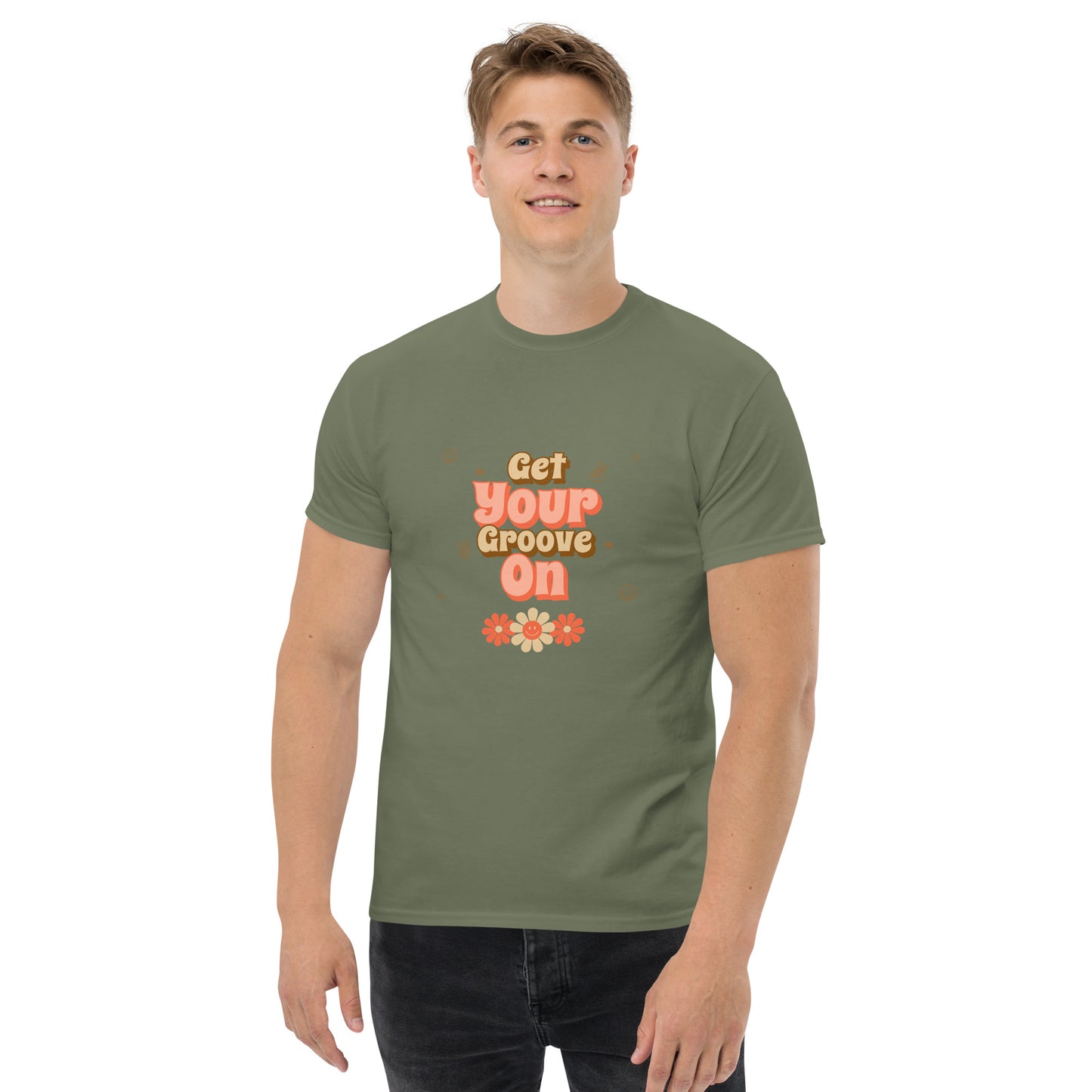 Vintage retro groove flower classic tee short sleeves unisex t-shirt - SexyCoca