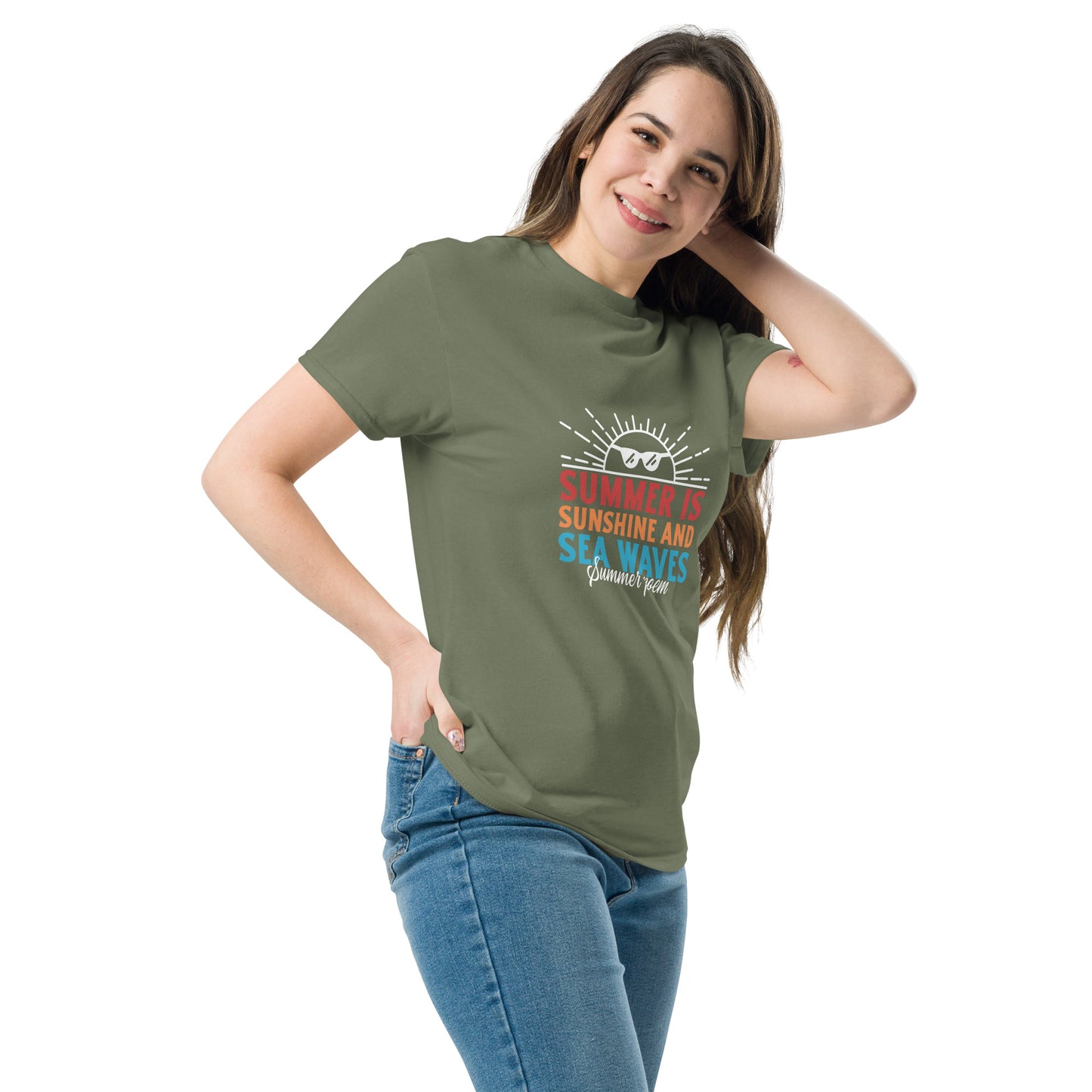 Sunshine and sea waves summer sun classic tee short sleeves unisex t-shirt - SexyCoca