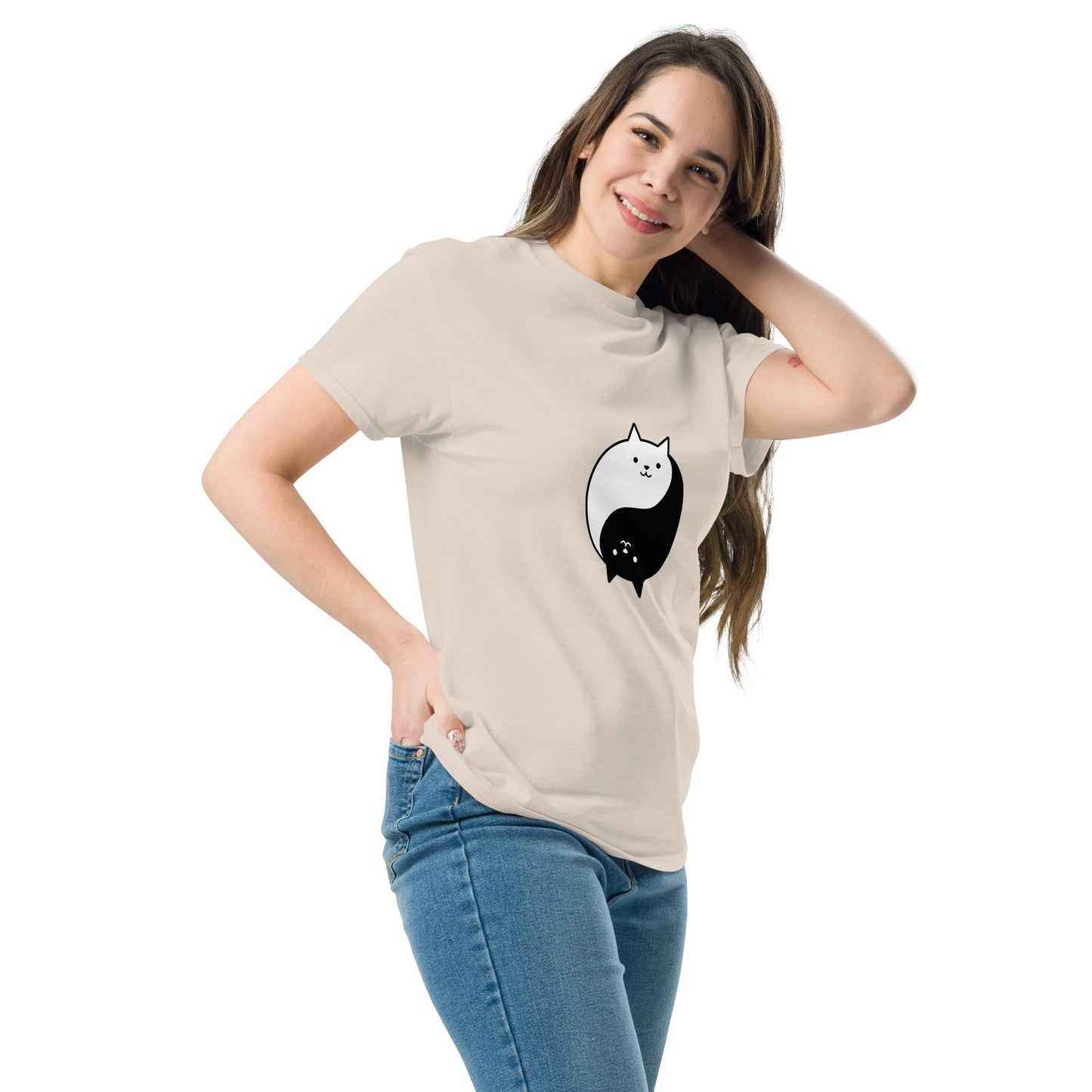 Ying yang cat classic tee short sleeves unisex t-shirt - SexyCoca