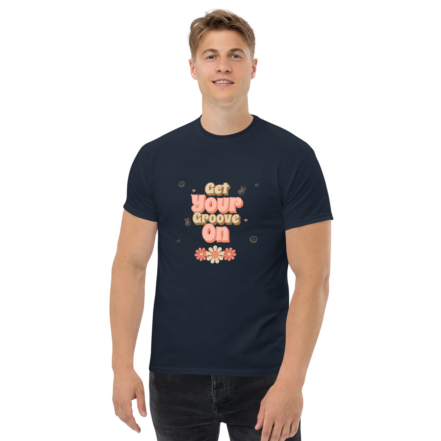Vintage retro groove flower classic tee short sleeves unisex t-shirt - SexyCoca