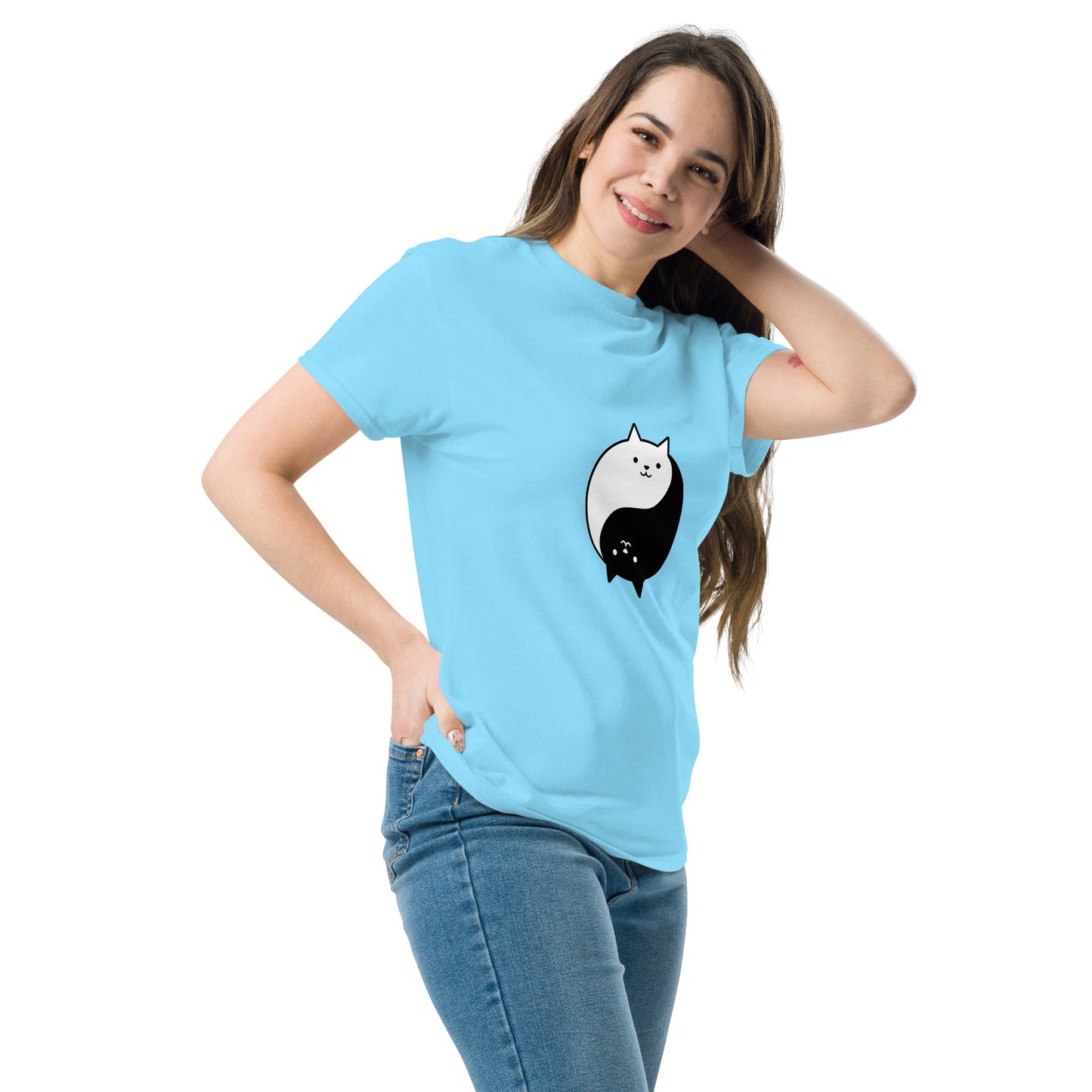 Ying yang cat classic tee short sleeves unisex t-shirt - SexyCoca