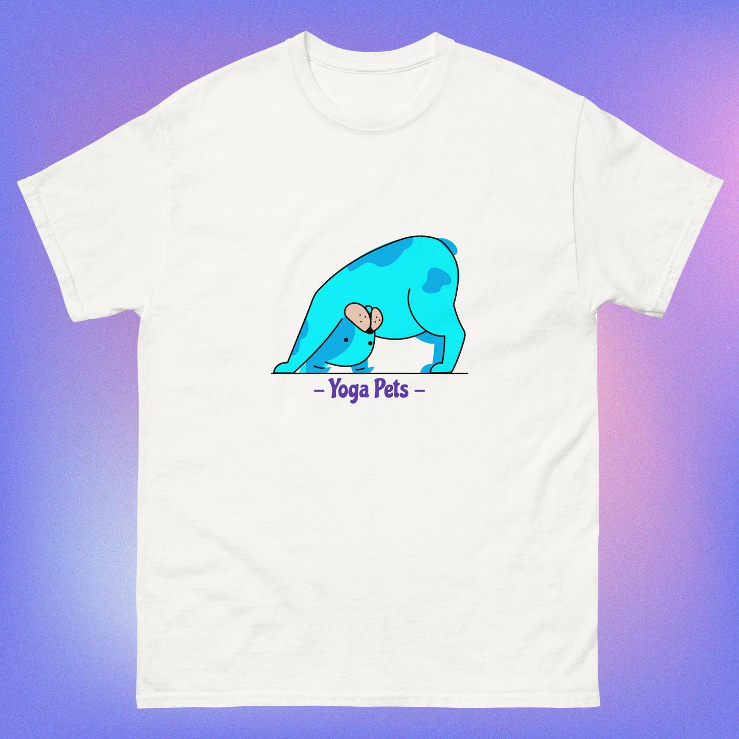 Yoga pets dog stretching classic tee short sleeves unisex t-shirt - SexyCoca