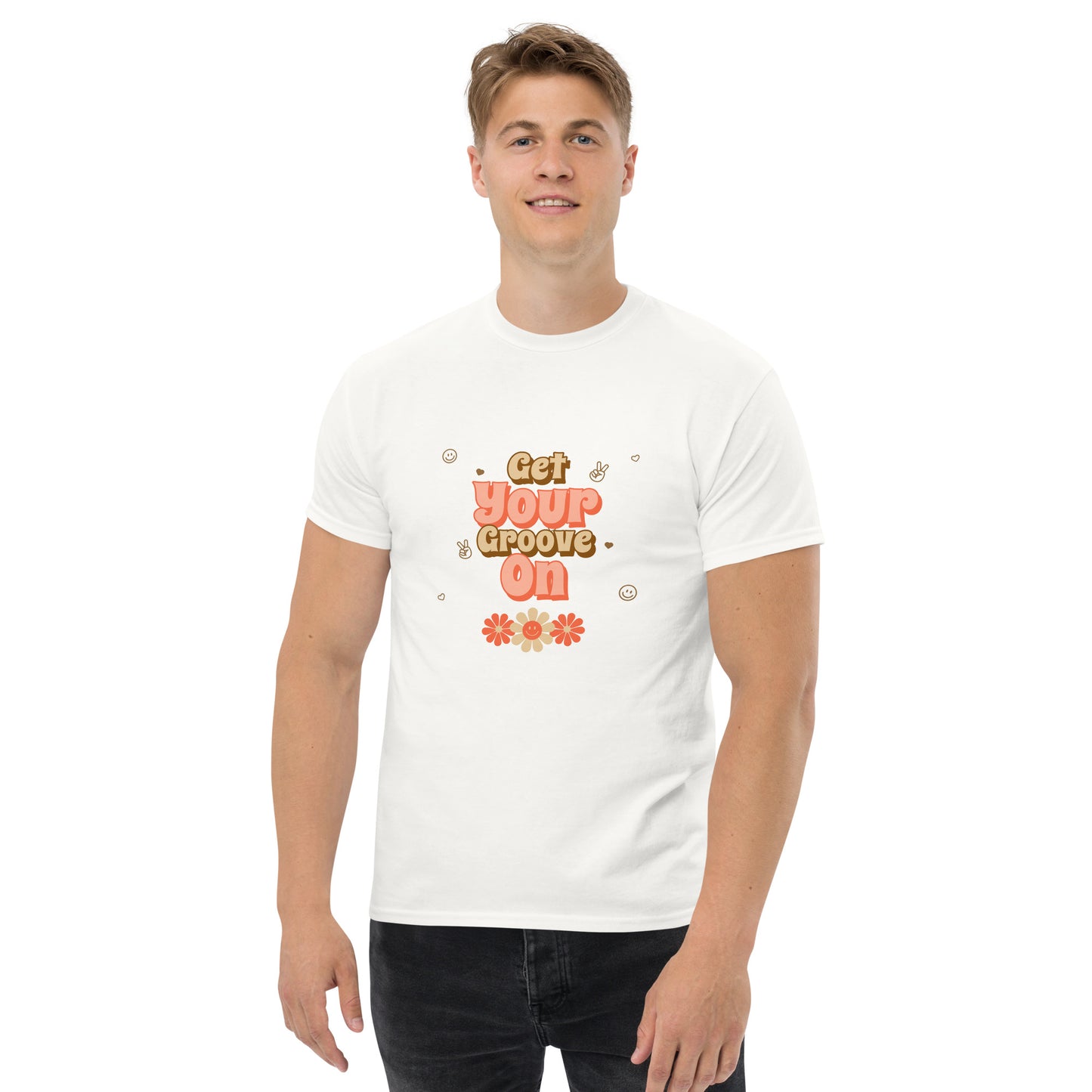 Vintage retro groove flower classic tee short sleeves unisex t-shirt - SexyCoca