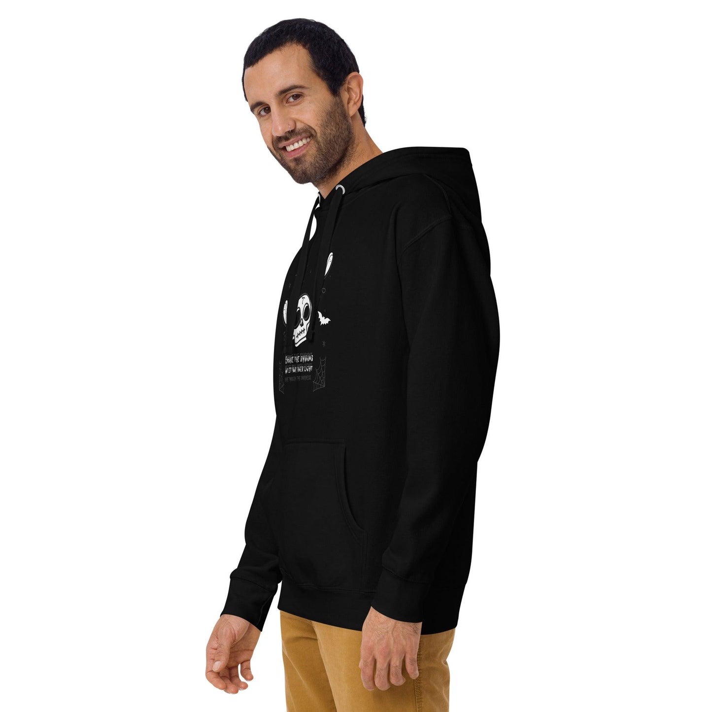Embrace the shadows quote skull and ghost warm unisex Hoodie - SexyCoca