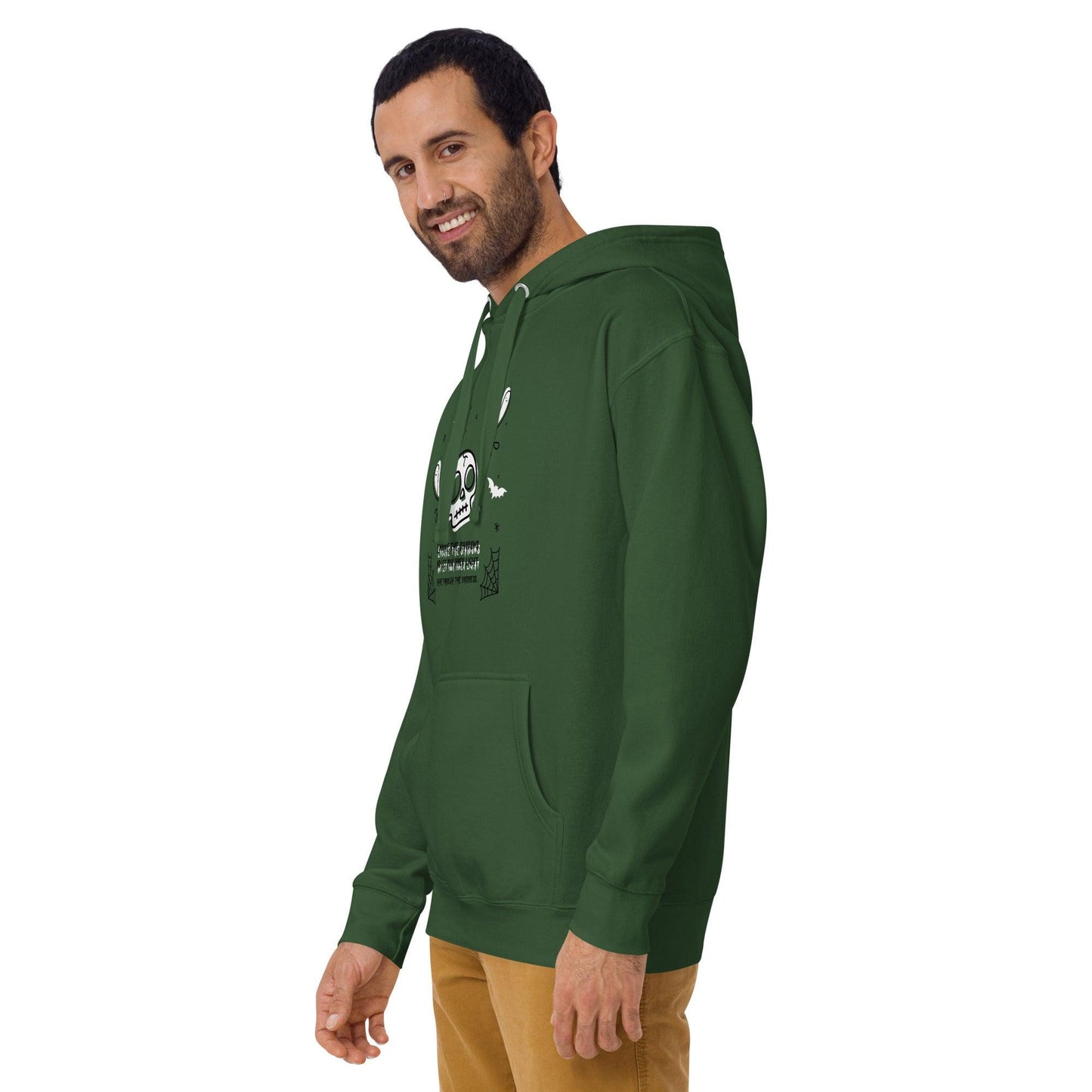 Embrace the shadows quote skull and ghost warm unisex Hoodie - SexyCoca
