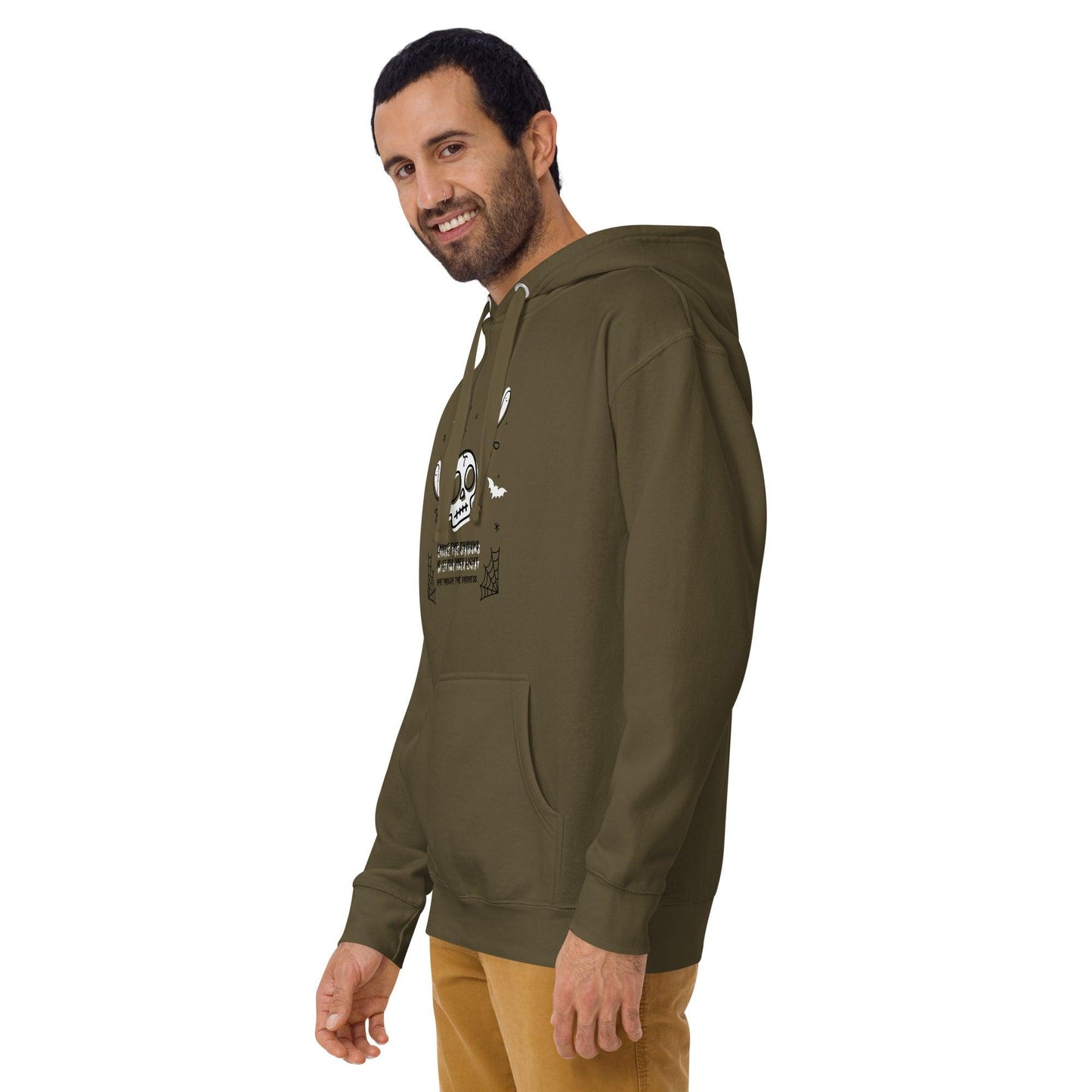Embrace the shadows quote skull and ghost warm unisex Hoodie - SexyCoca