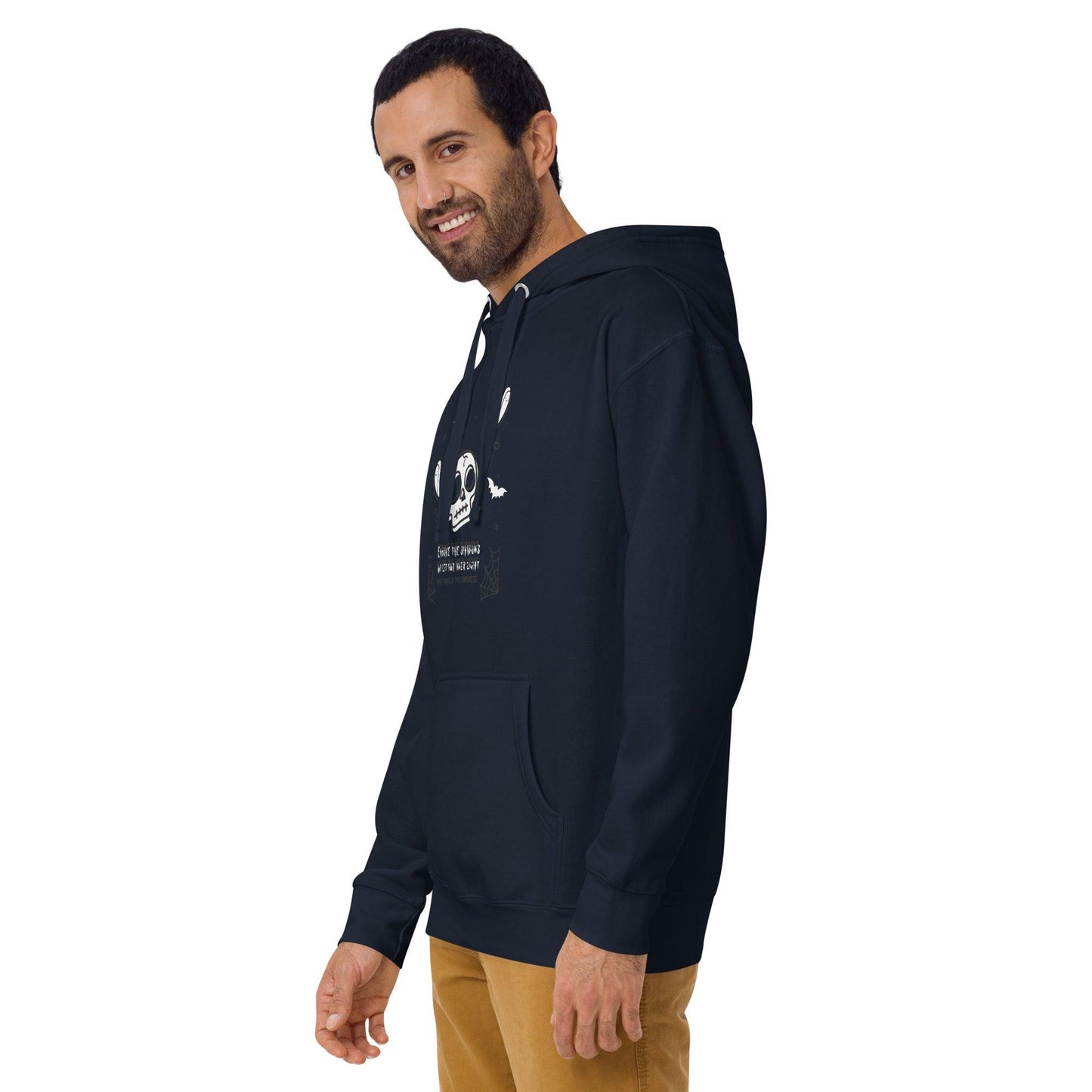 Embrace the shadows quote skull and ghost warm unisex Hoodie - SexyCoca