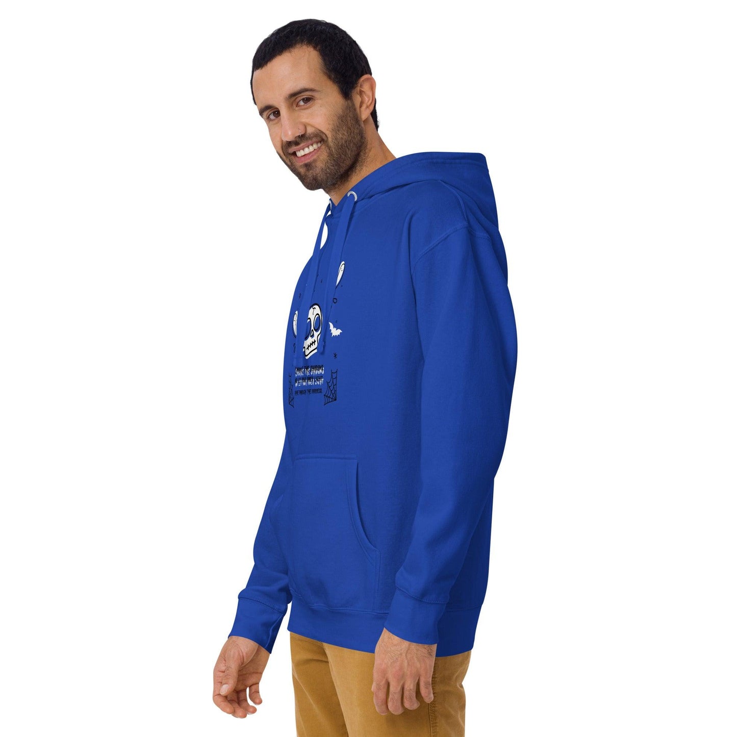 Embrace the shadows quote skull and ghost warm unisex Hoodie - SexyCoca