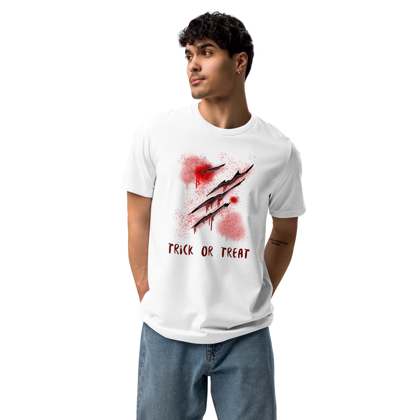 Halloween trick or treat unisex staple eco t-shirt