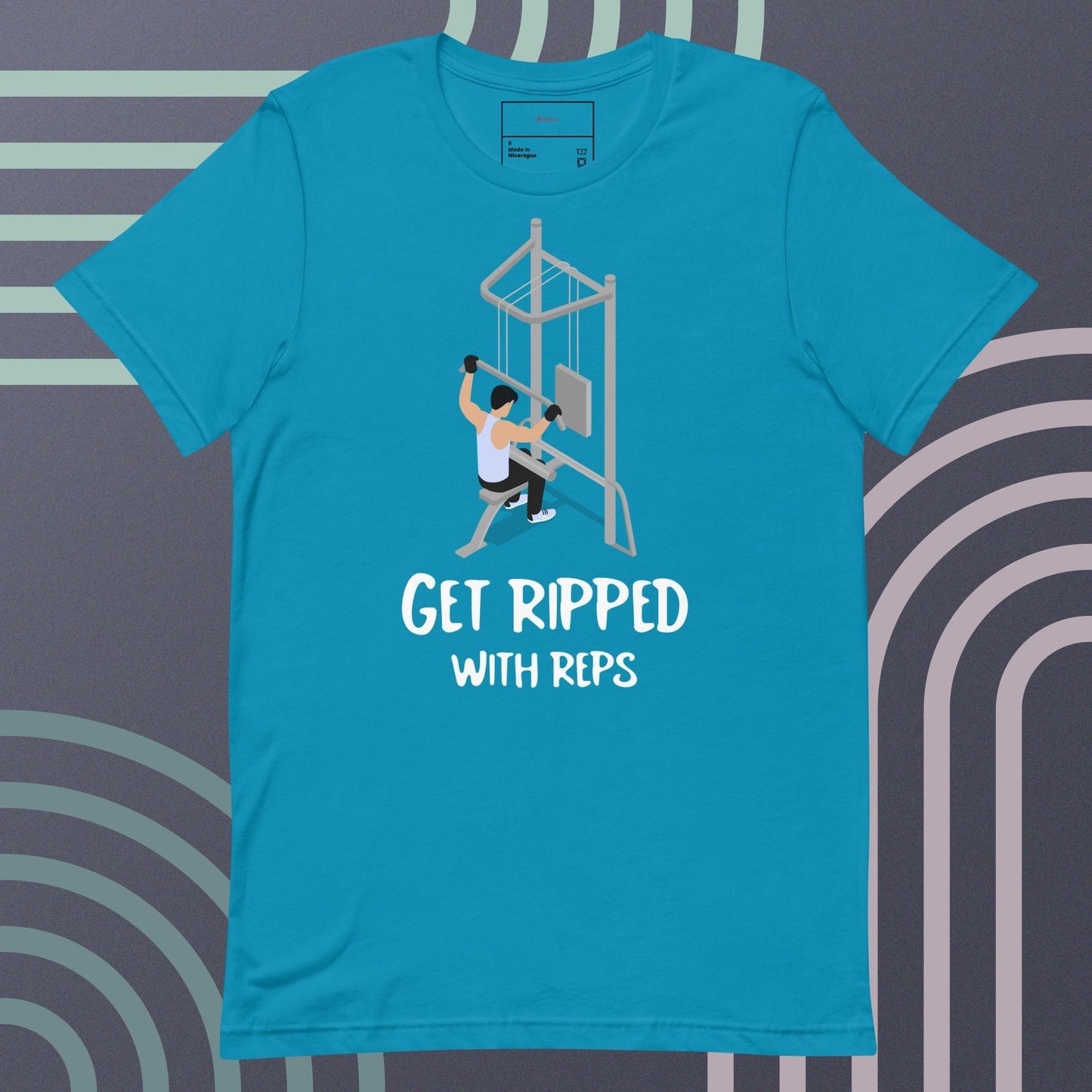 Fitness man gets ripped with reps gym classic tee short slleeves men t-shirt - SexyCoca