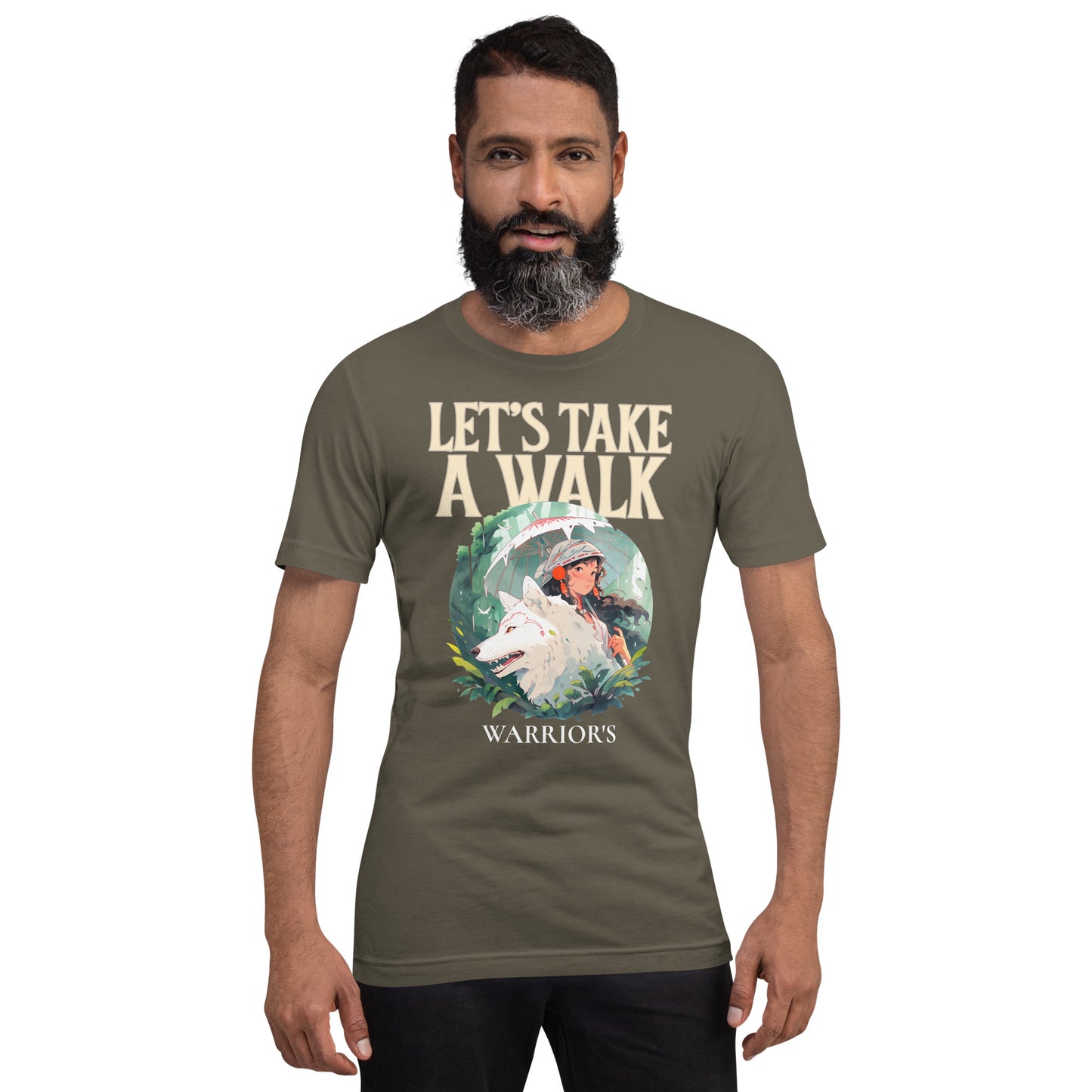 Anime wolf and girl in the forest classic tee short sleeves unisex t-shirt - SexyCoca