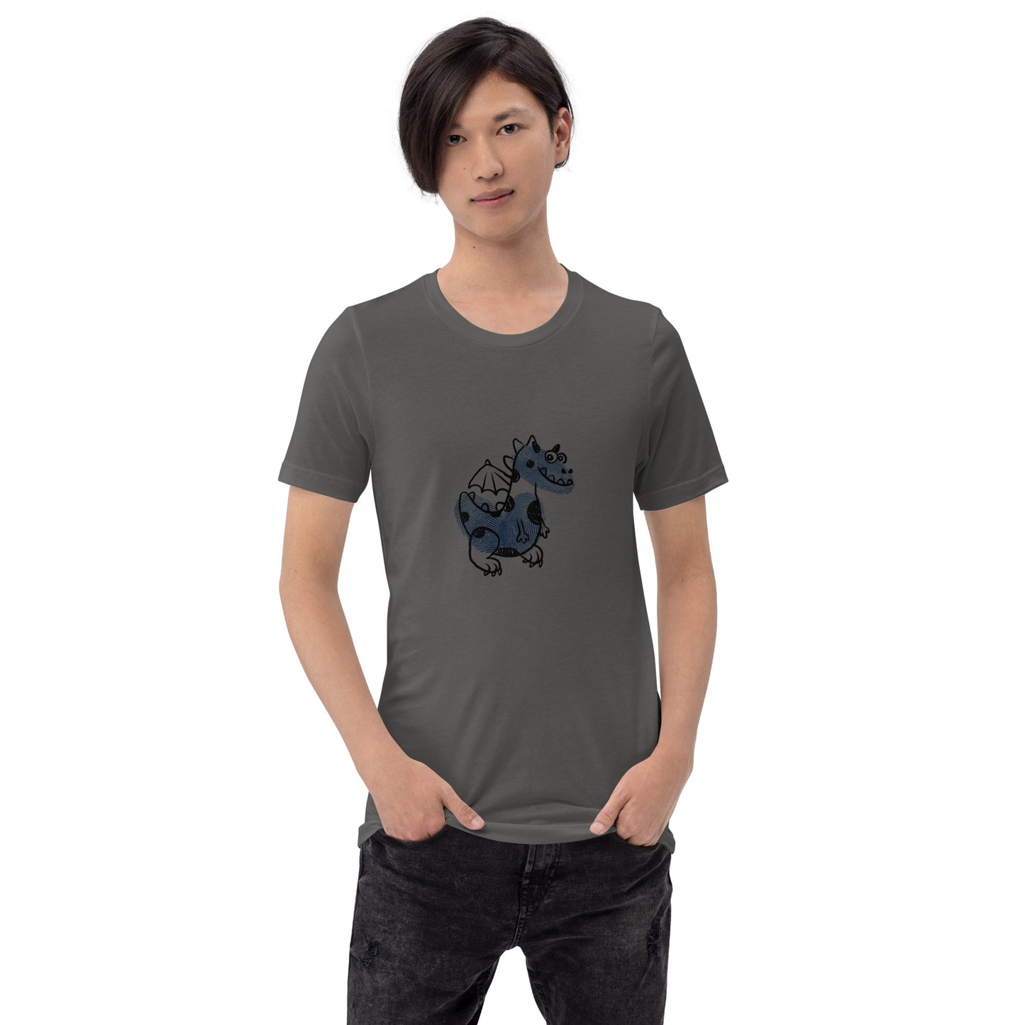 Fingerprint cute dragon classic tee short sleeves unisex t-shirt - SexyCoca