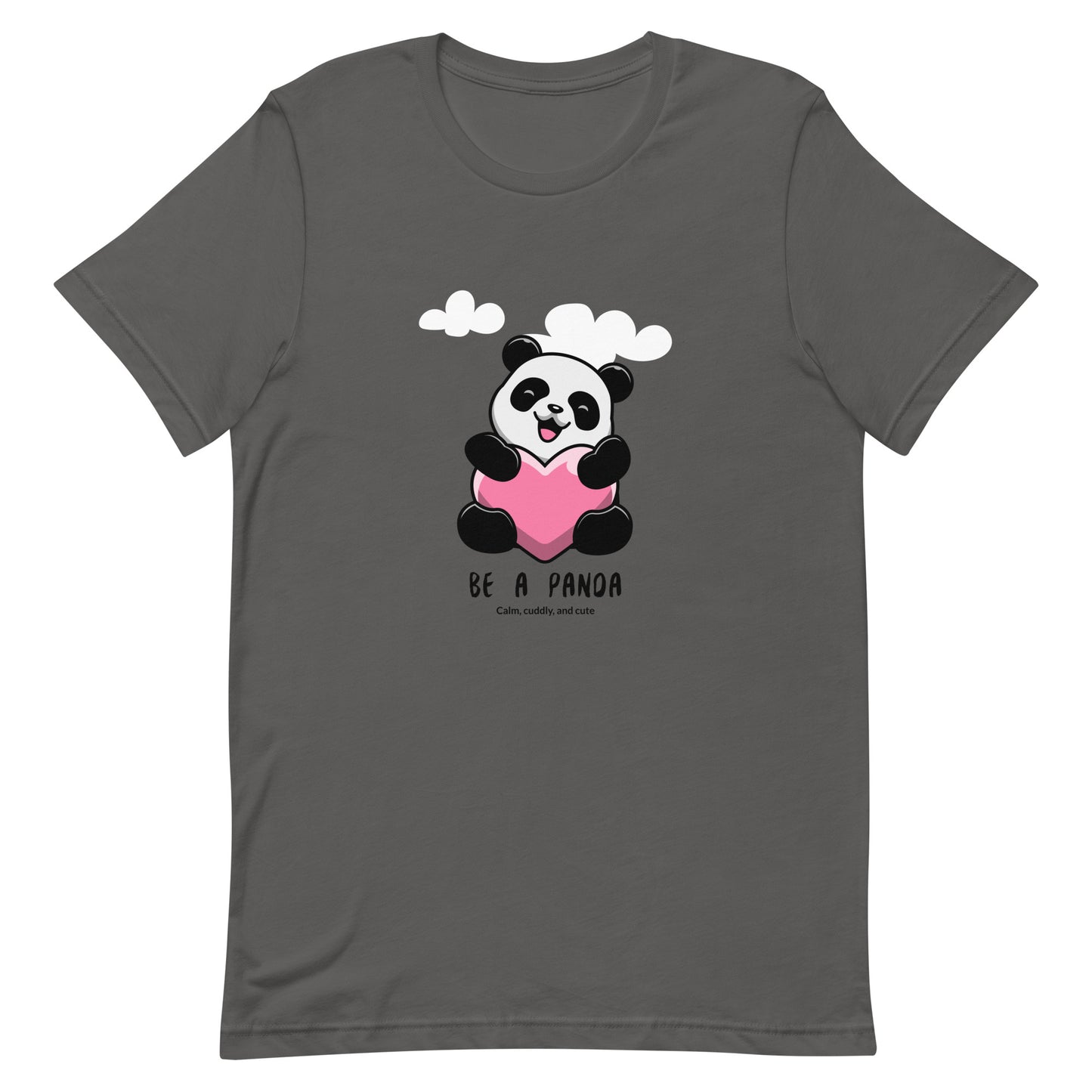 Cute kawaii panda holding a heart with cloud around classic tee short sleeves unisex t-shirt - SexyCoca