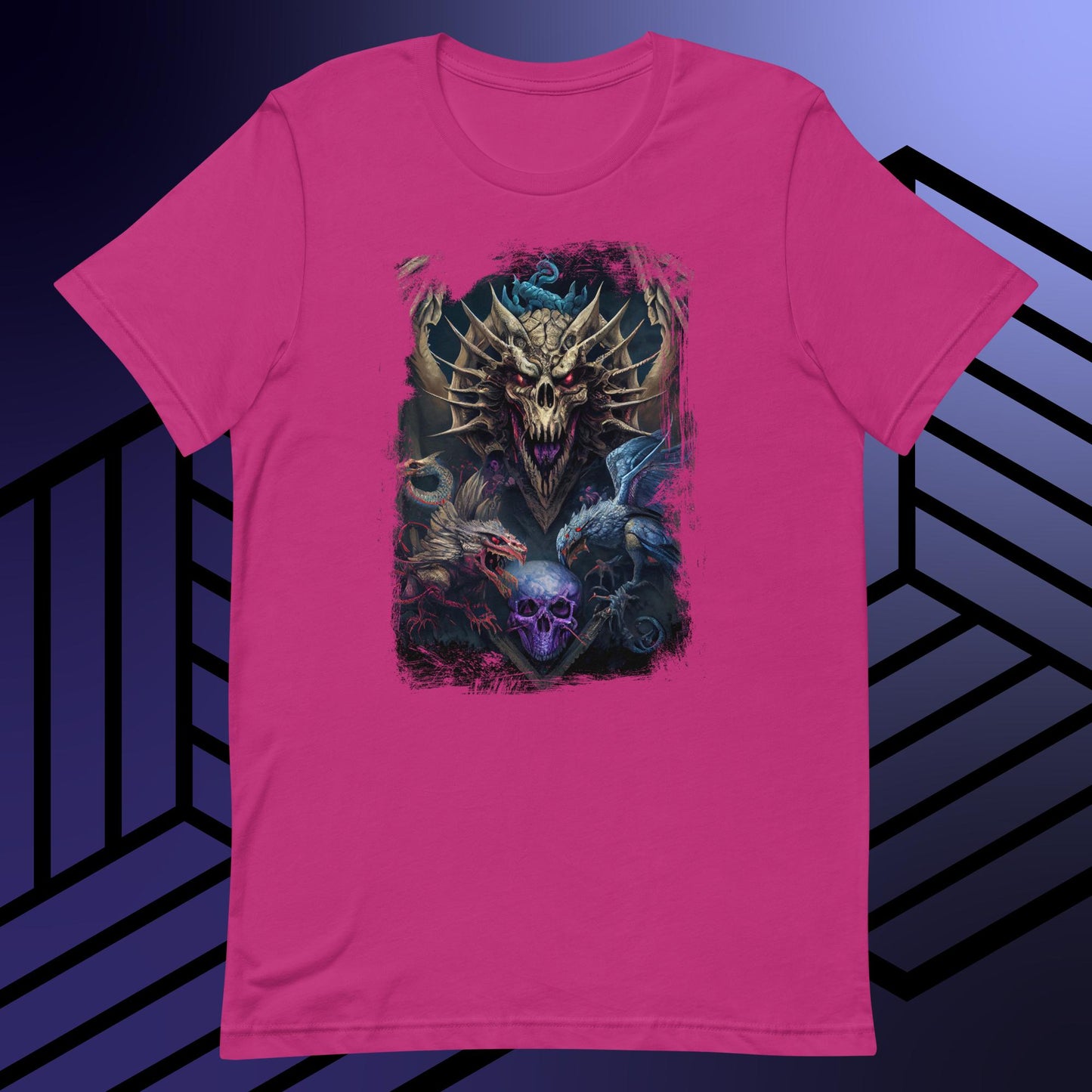 Dark fantasy dragons and skull classic tee short sleeves unisex t-shirt - SexyCoca