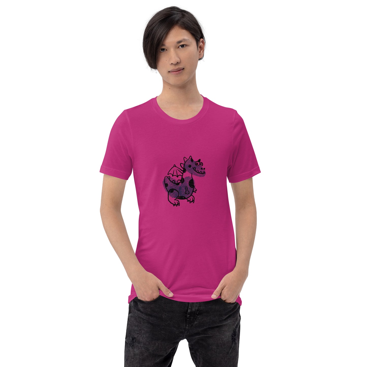 Fingerprint cute dragon classic tee short sleeves unisex t-shirt - SexyCoca