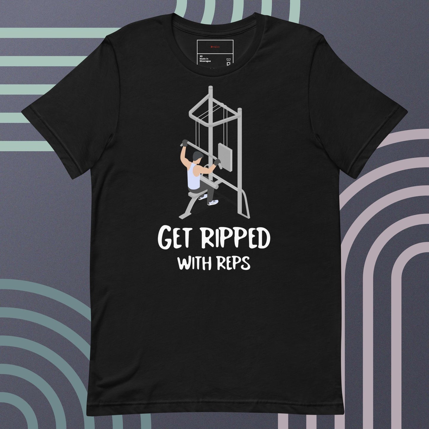 Fitness man gets ripped with reps gym classic tee short slleeves men t-shirt - SexyCoca