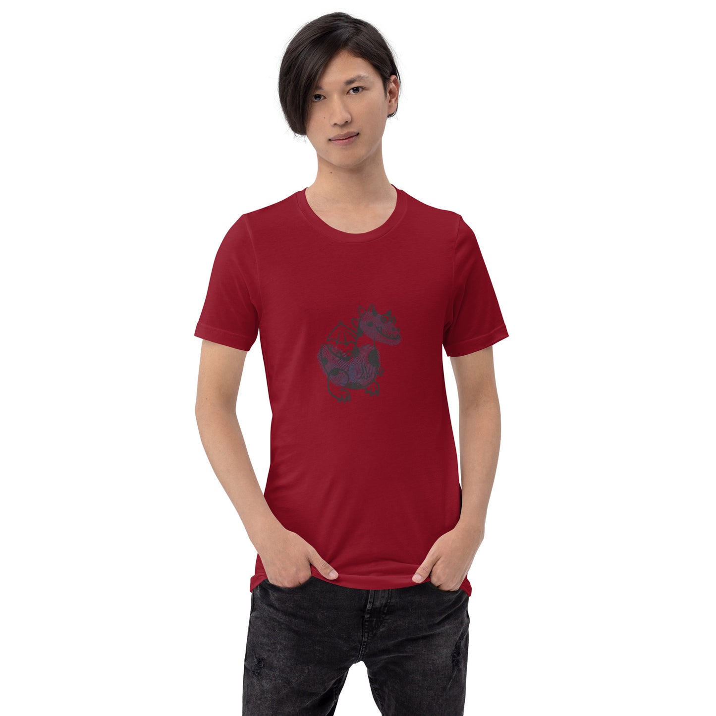 Fingerprint cute dragon classic tee short sleeves unisex t-shirt - SexyCoca