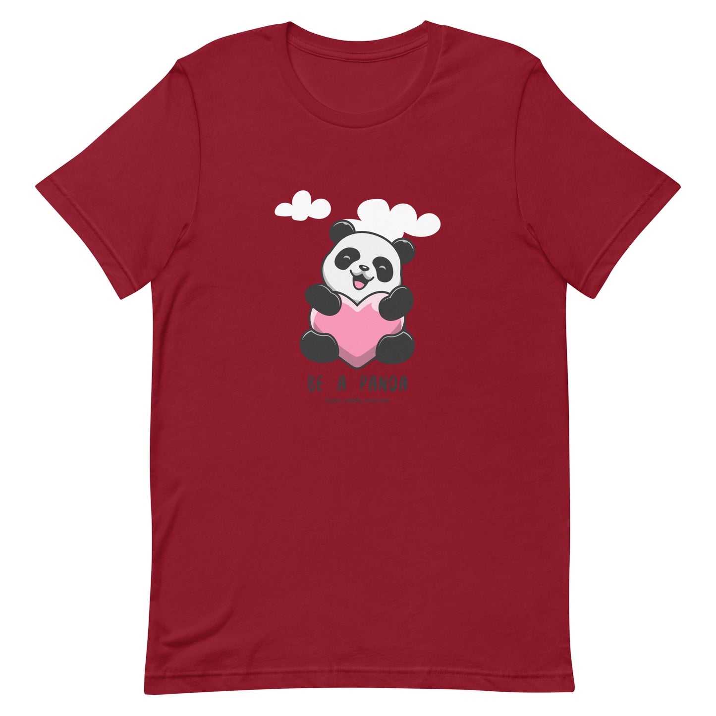 Cute kawaii panda holding a heart with cloud around classic tee short sleeves unisex t-shirt - SexyCoca