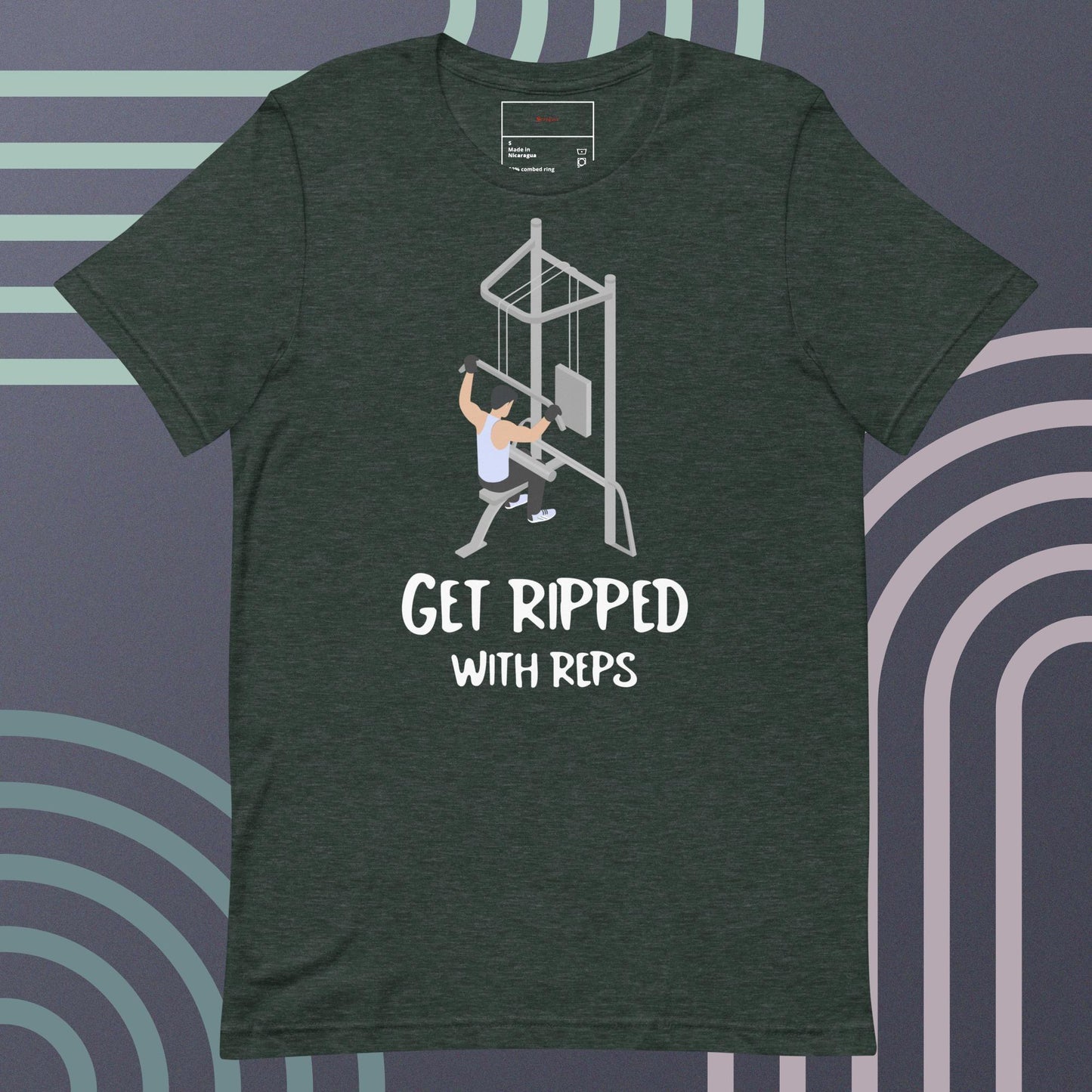 Fitness man gets ripped with reps gym classic tee short slleeves men t-shirt - SexyCoca