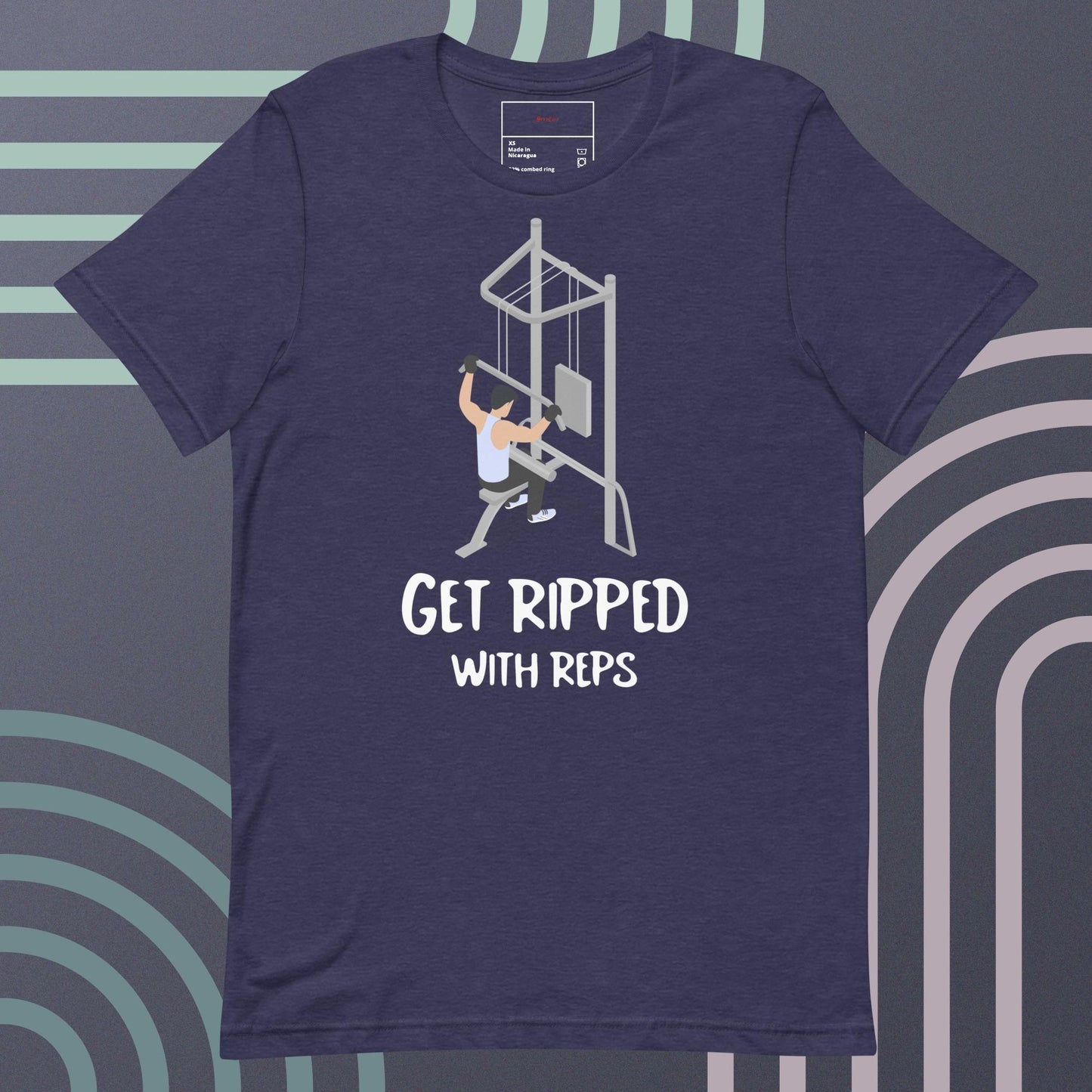 Fitness man gets ripped with reps gym classic tee short slleeves men t-shirt - SexyCoca