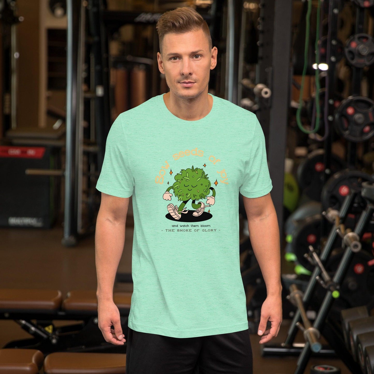 Sow seeds of joy walking weed design classic tee short sleeves unisex t-shirt - SexyCoca