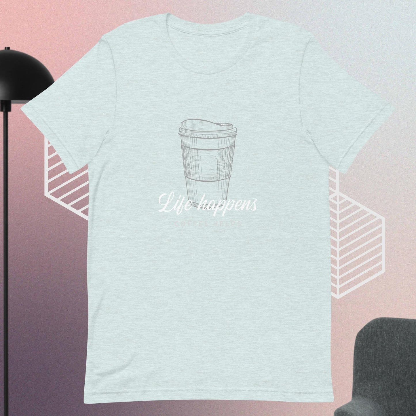 Life happens coffe helps quote classic tee short sleeves unisex t-shirt - SexyCoca