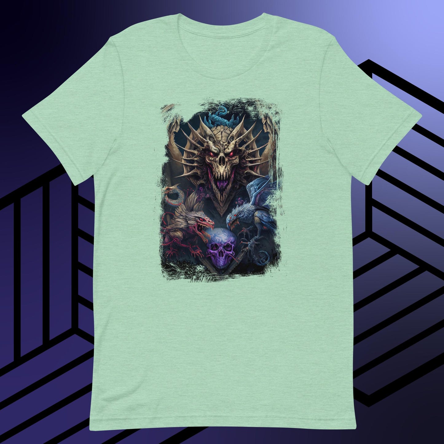 Dark fantasy dragons and skull classic tee short sleeves unisex t-shirt - SexyCoca