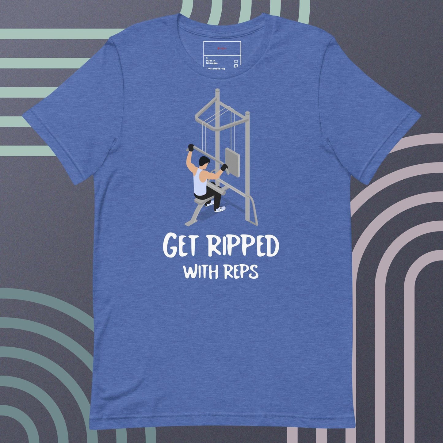 Fitness man gets ripped with reps gym classic tee short slleeves men t-shirt - SexyCoca