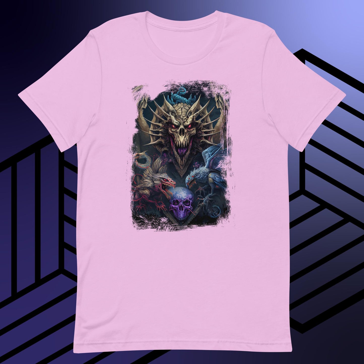 Dark fantasy dragons and skull classic tee short sleeves unisex t-shirt - SexyCoca