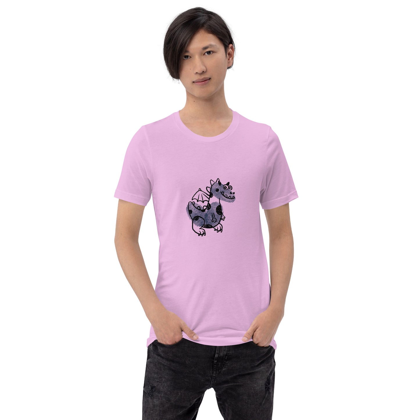 Fingerprint cute dragon classic tee short sleeves unisex t-shirt - SexyCoca