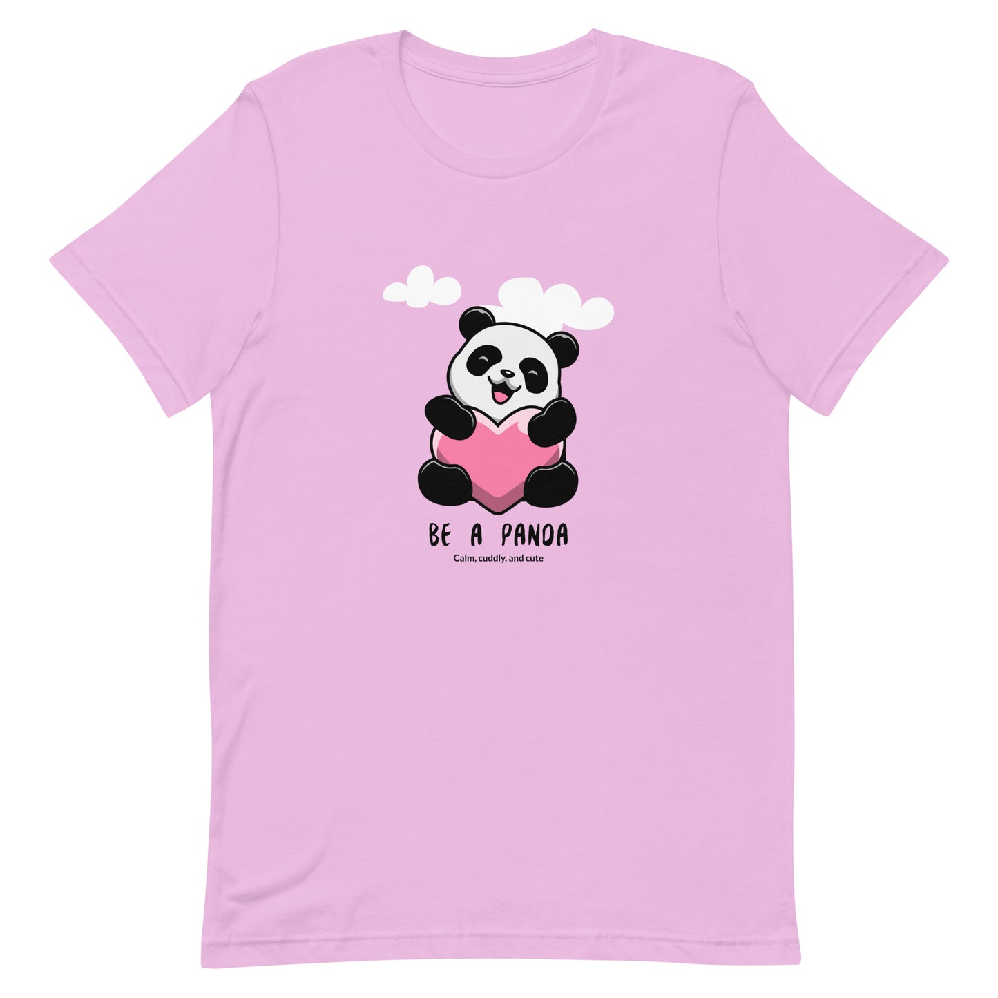 Cute kawaii panda holding a heart with cloud around classic tee short sleeves unisex t-shirt - SexyCoca