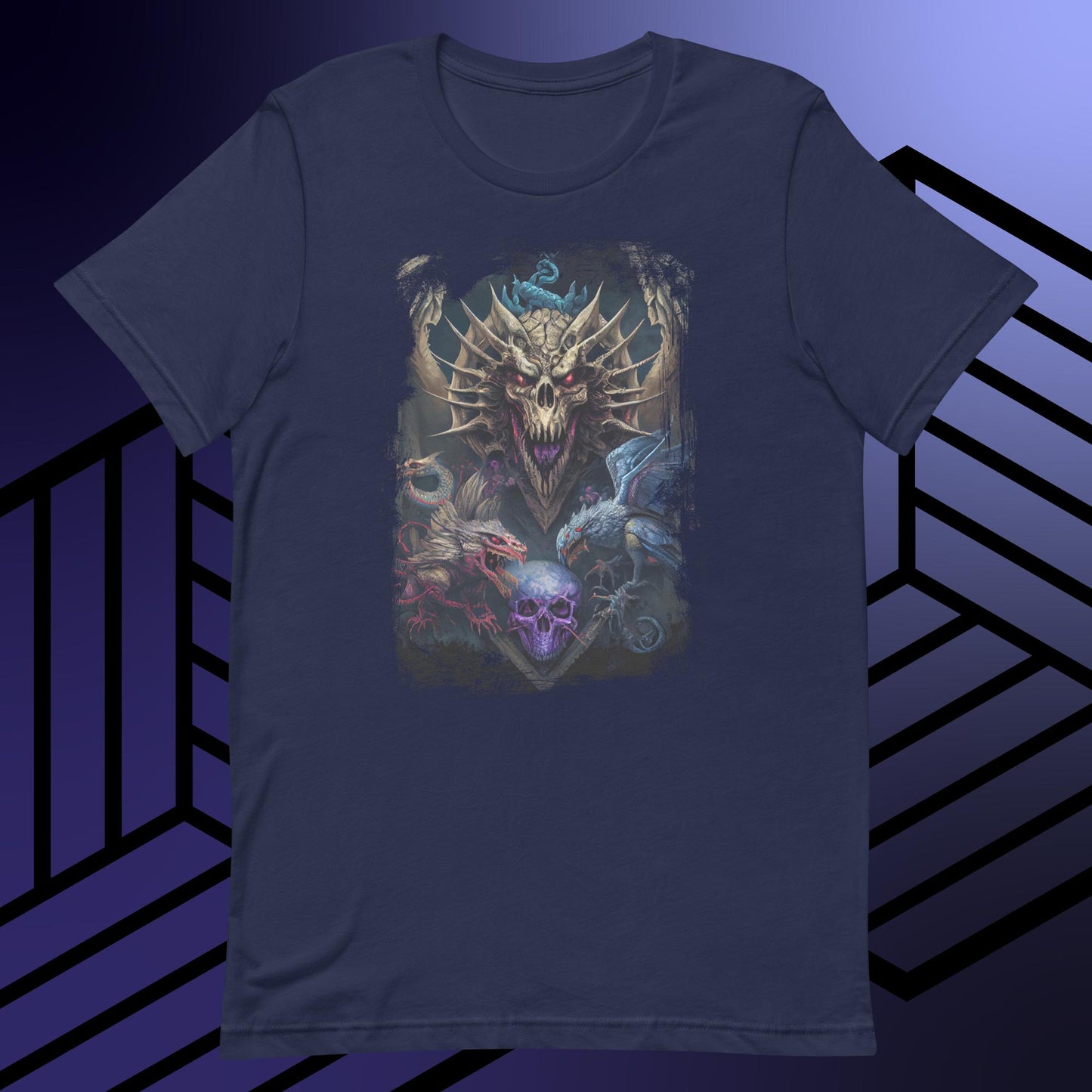 Dark fantasy dragons and skull classic tee short sleeves unisex t-shirt - SexyCoca