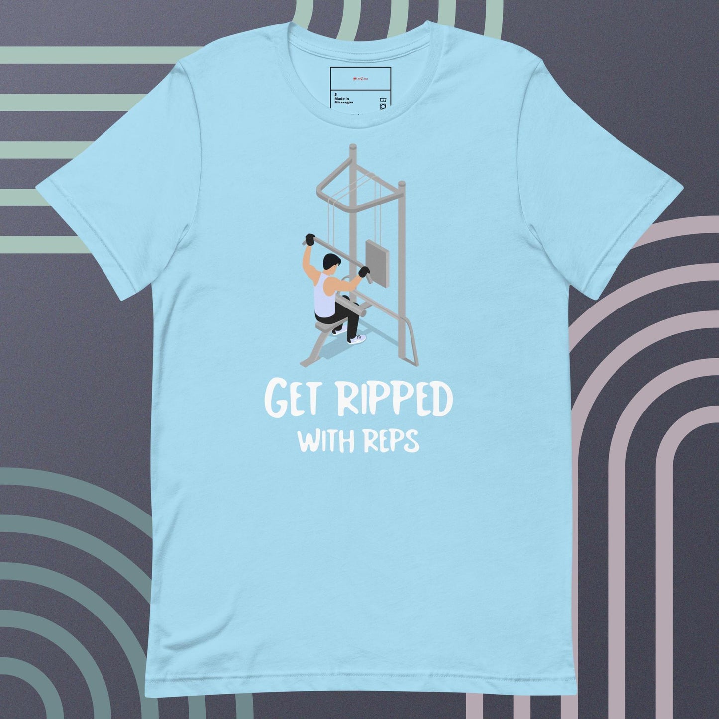 Fitness man gets ripped with reps gym classic tee short slleeves men t-shirt - SexyCoca