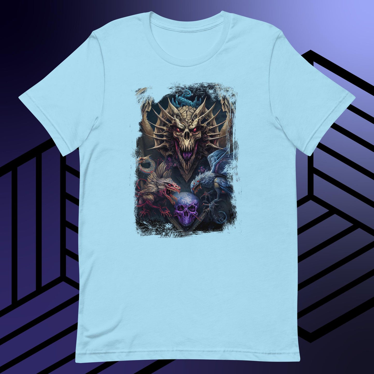 Dark fantasy dragons and skull classic tee short sleeves unisex t-shirt - SexyCoca