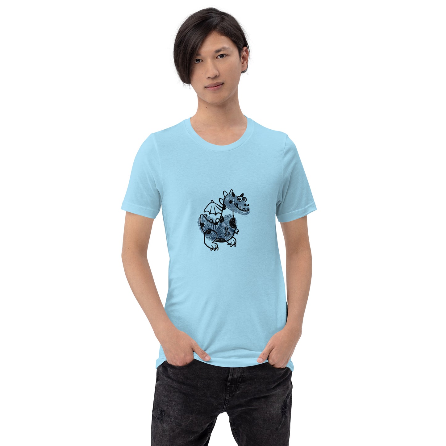 Fingerprint cute dragon classic tee short sleeves unisex t-shirt - SexyCoca