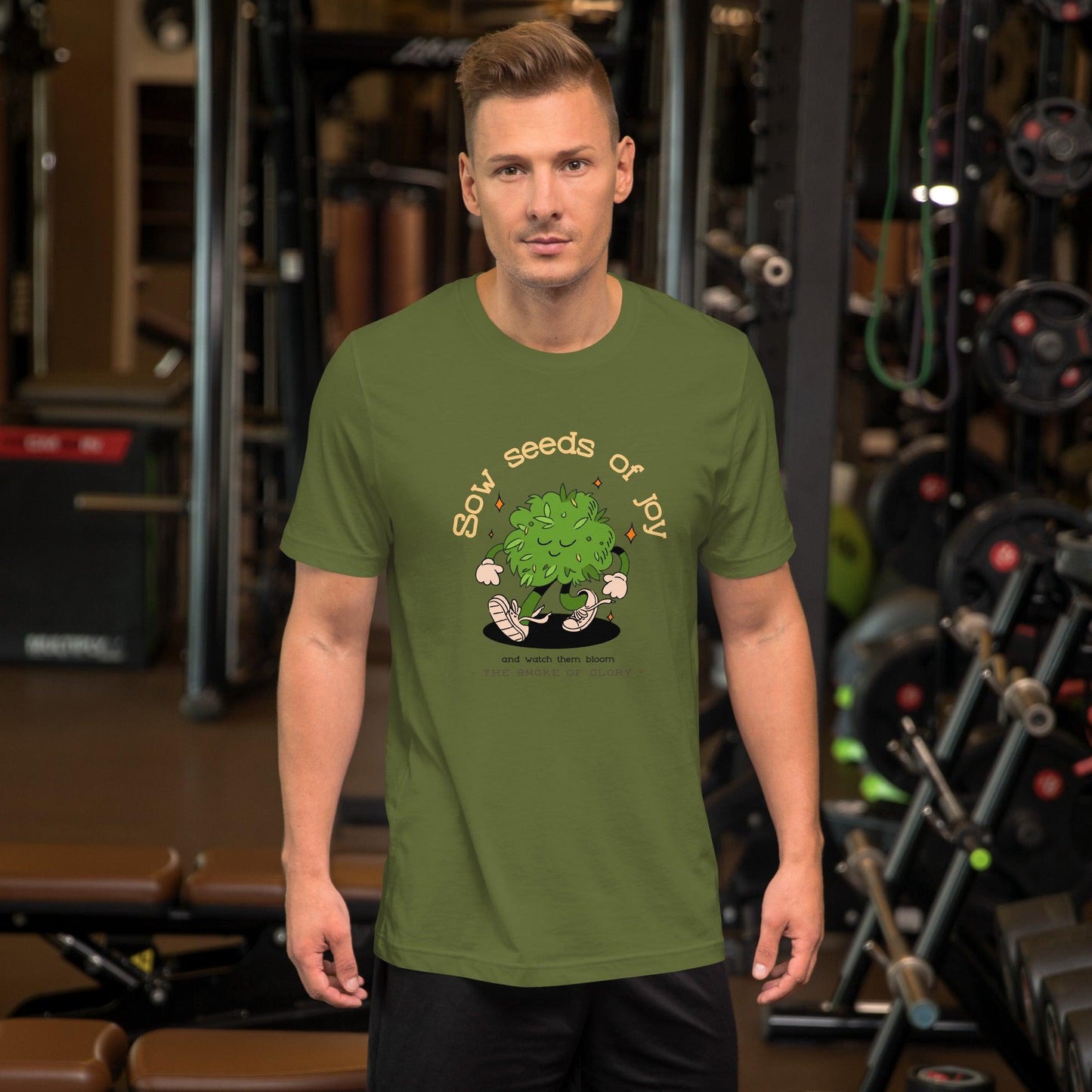 Sow seeds of joy walking weed design classic tee short sleeves unisex t-shirt - SexyCoca