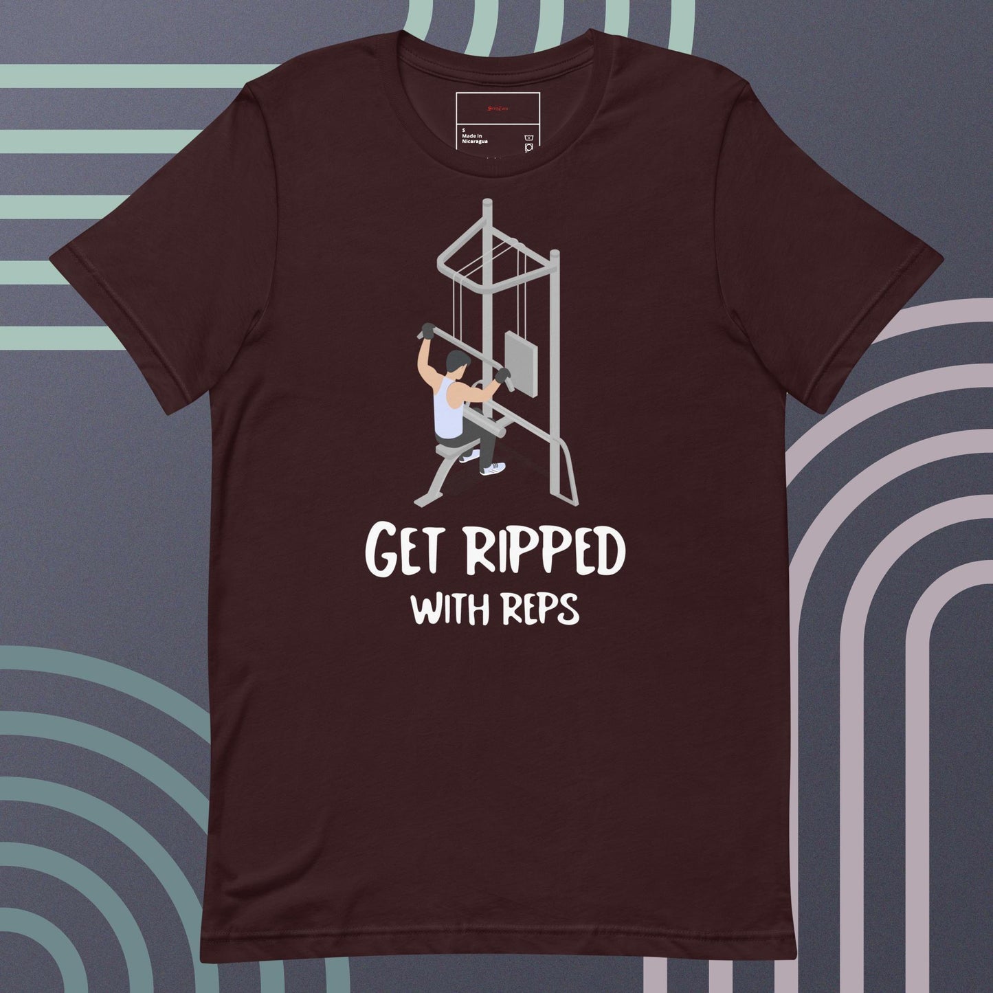 Fitness man gets ripped with reps gym classic tee short slleeves men t-shirt - SexyCoca