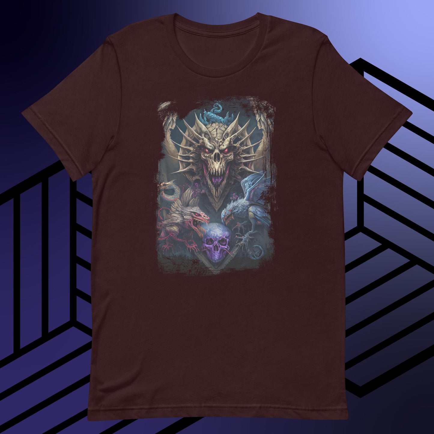 Dark fantasy dragons and skull classic tee short sleeves unisex t-shirt - SexyCoca
