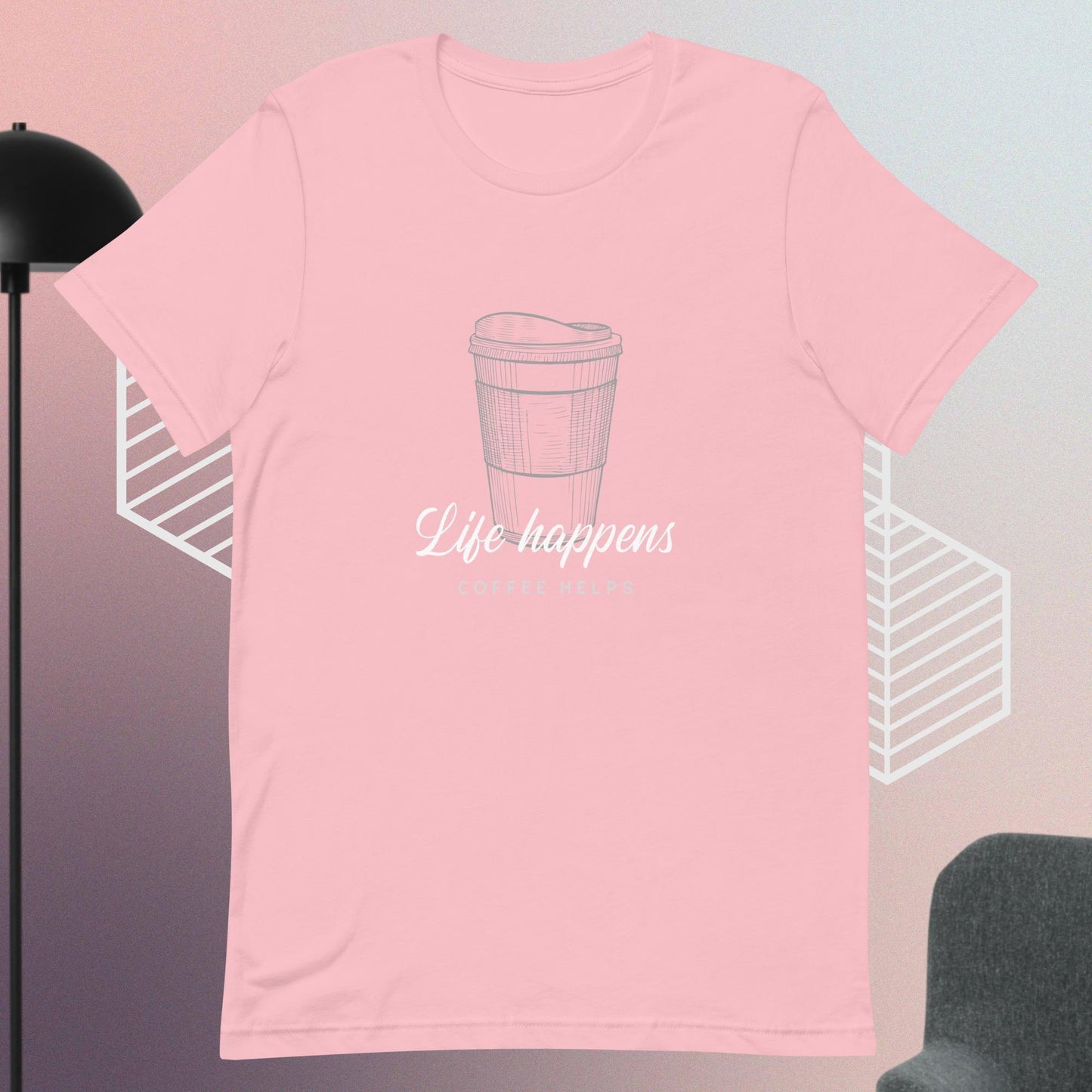 Life happens coffe helps quote classic tee short sleeves unisex t-shirt - SexyCoca