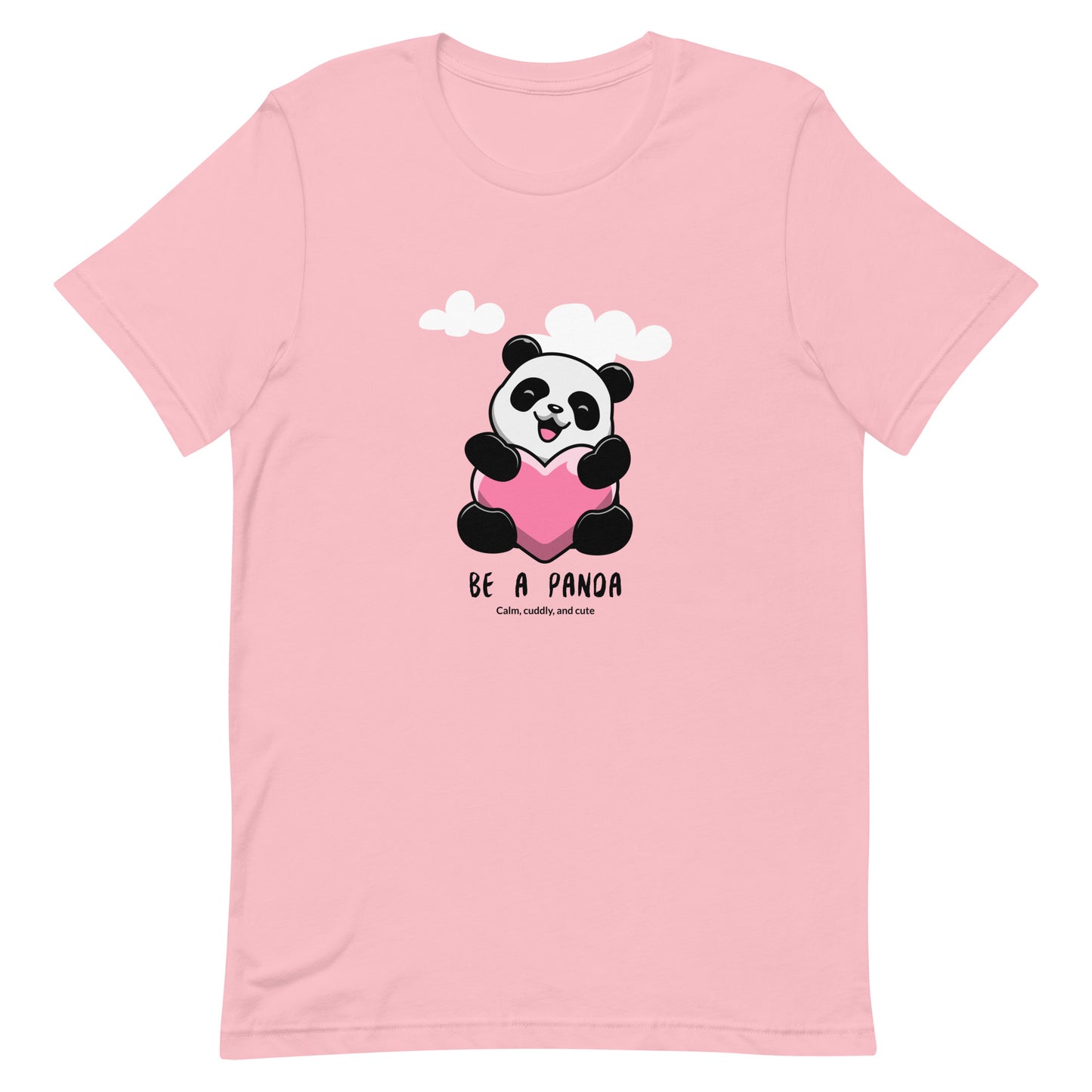 Cute kawaii panda holding a heart with cloud around classic tee short sleeves unisex t-shirt - SexyCoca