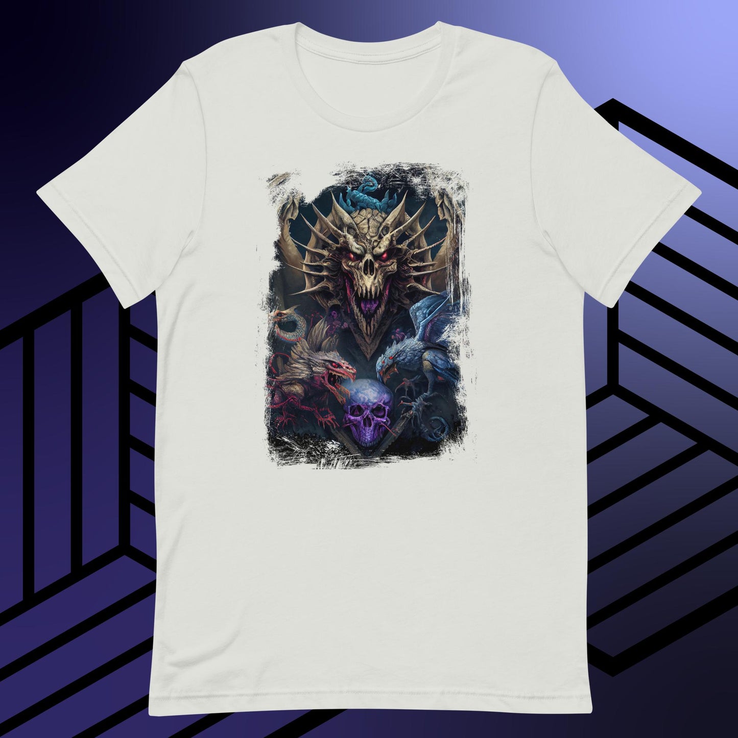 Dark fantasy dragons and skull classic tee short sleeves unisex t-shirt - SexyCoca